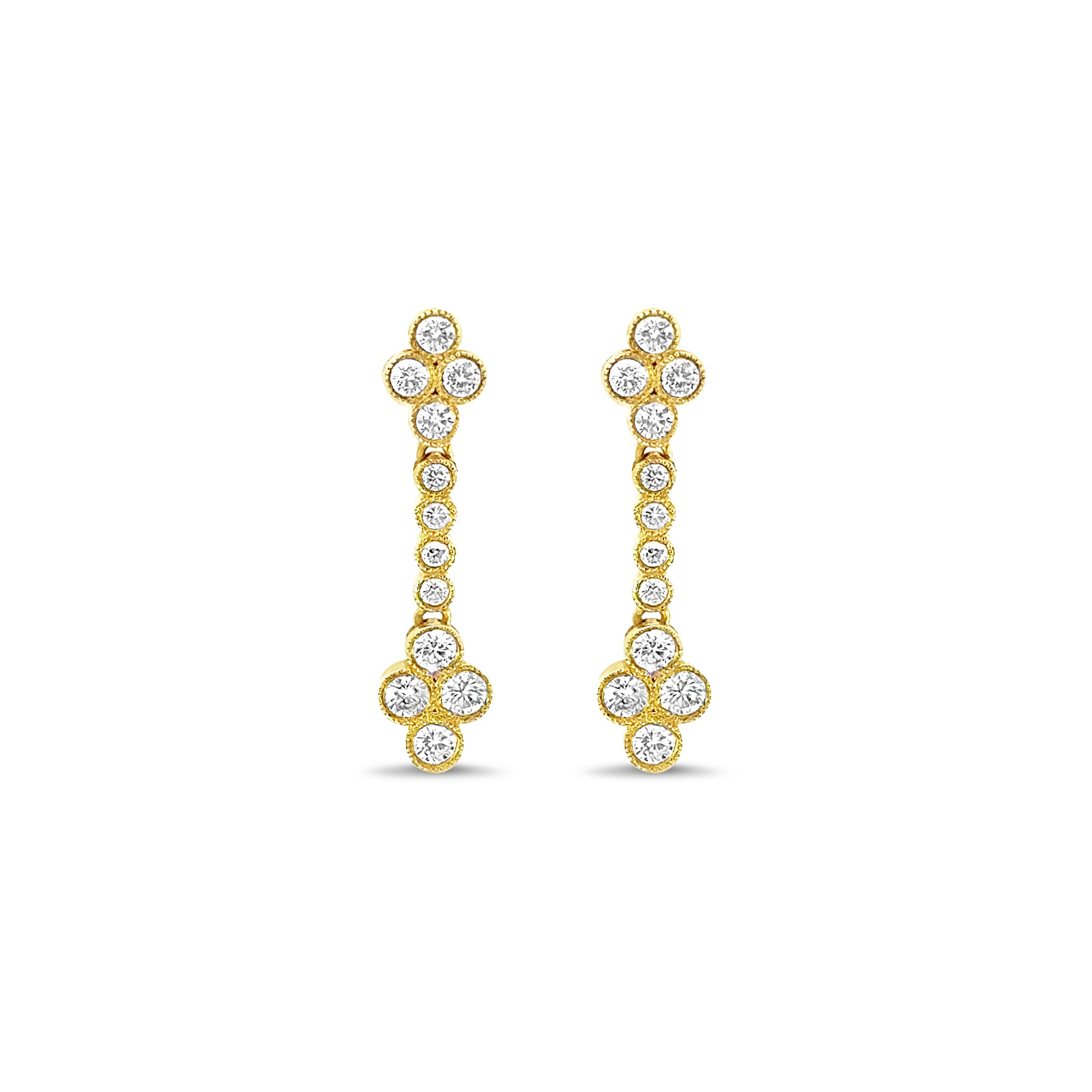 Diamond and Gold Drop Earrings