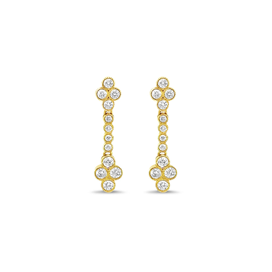 Diamond and Gold Drop Earrings