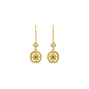 Antique Design Yellow Diamond Earrings