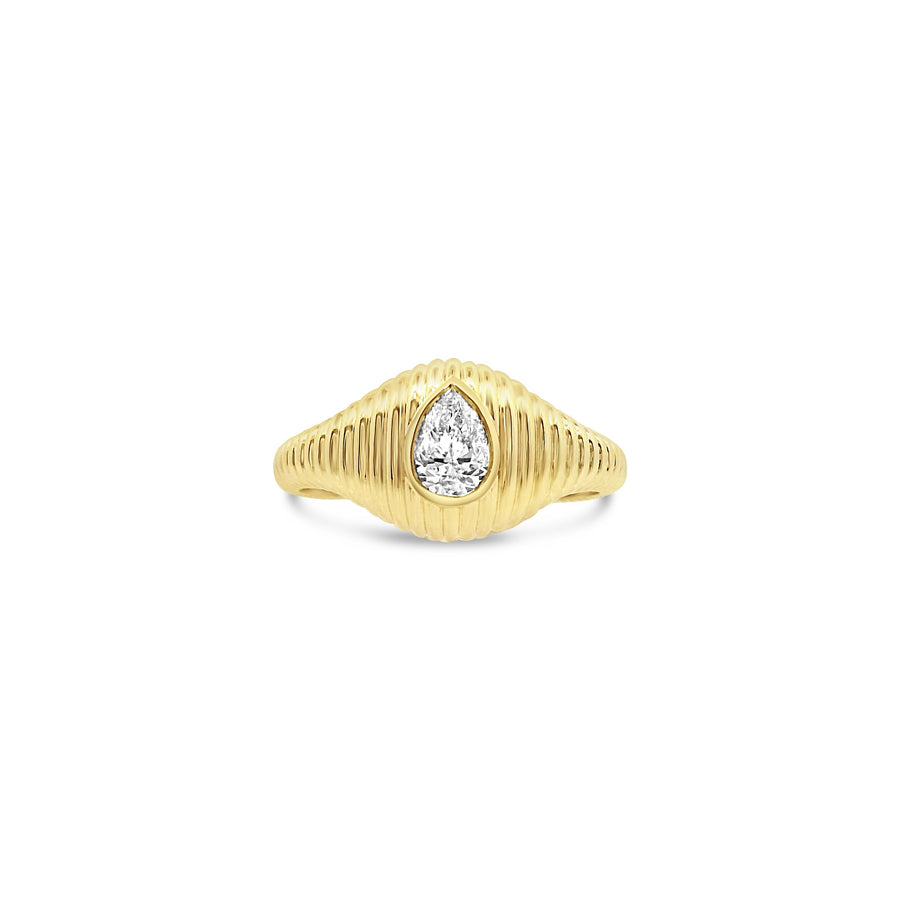 Pear Shape 14K Yellow Gold Ring