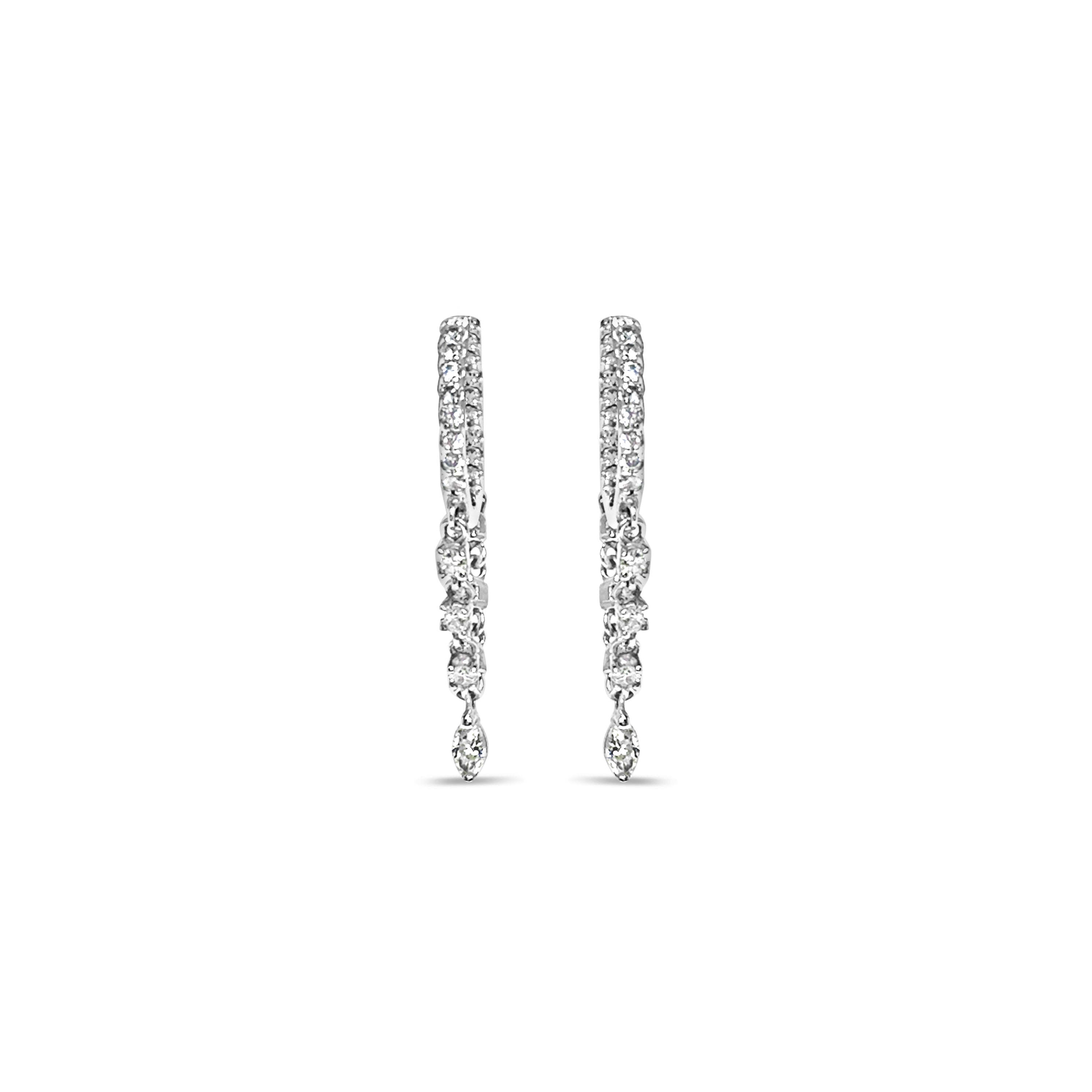 Marquise Diamond Huggie Earrings