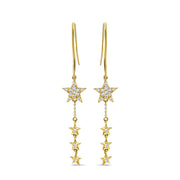 Star Diamond Drop Earrings