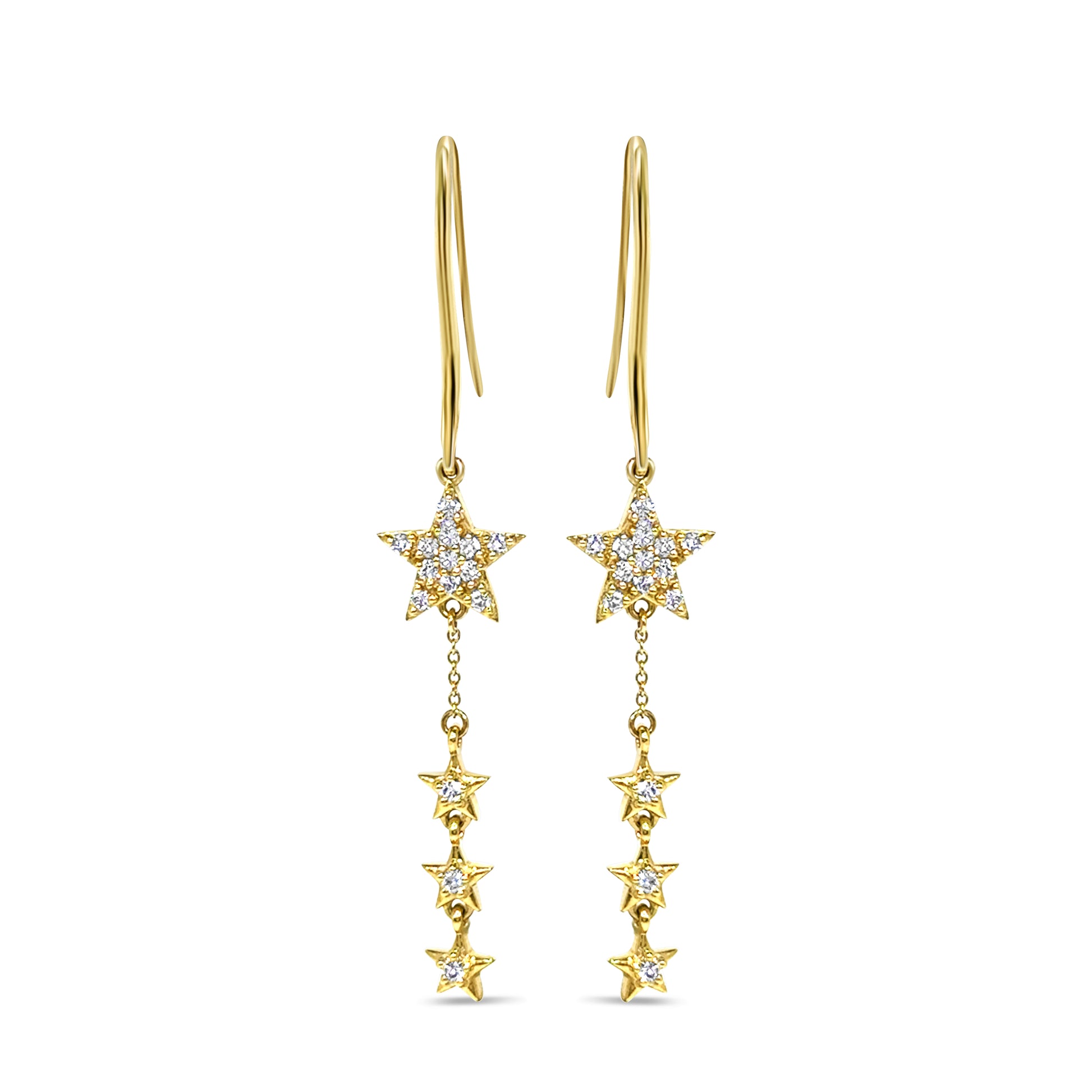 Star Diamond Drop Earrings