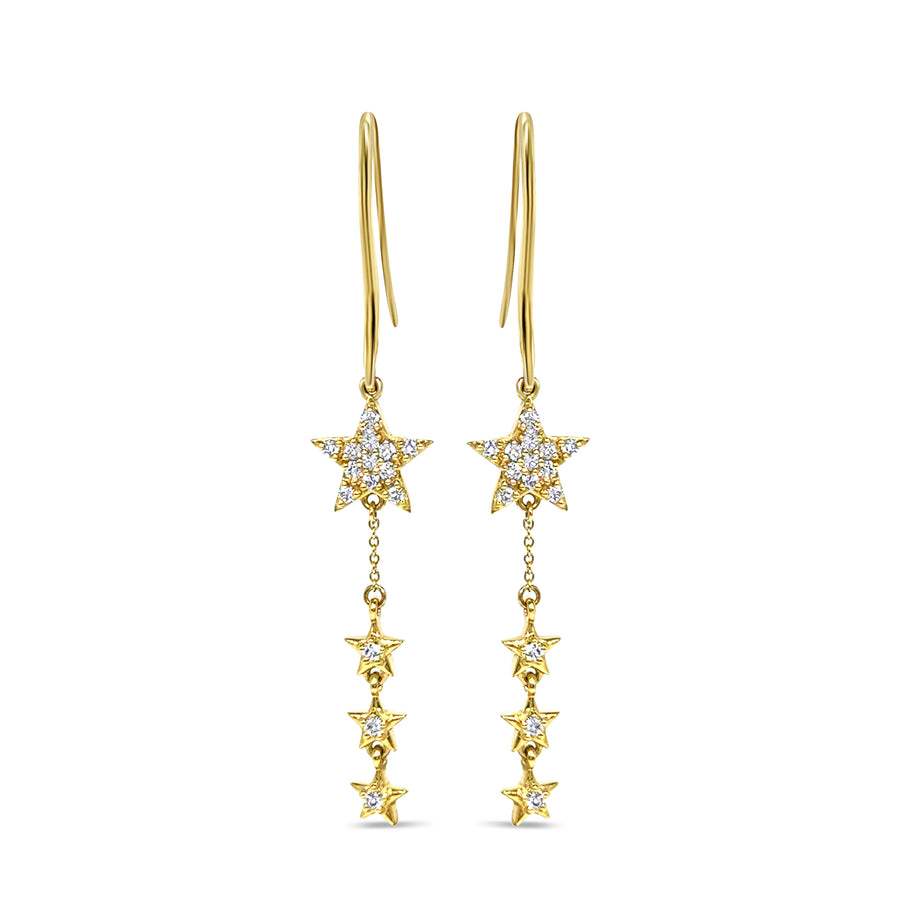 Star Diamond Drop Earrings