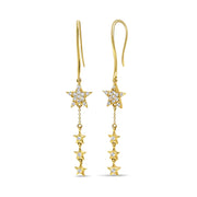 Star Diamond Drop Earrings