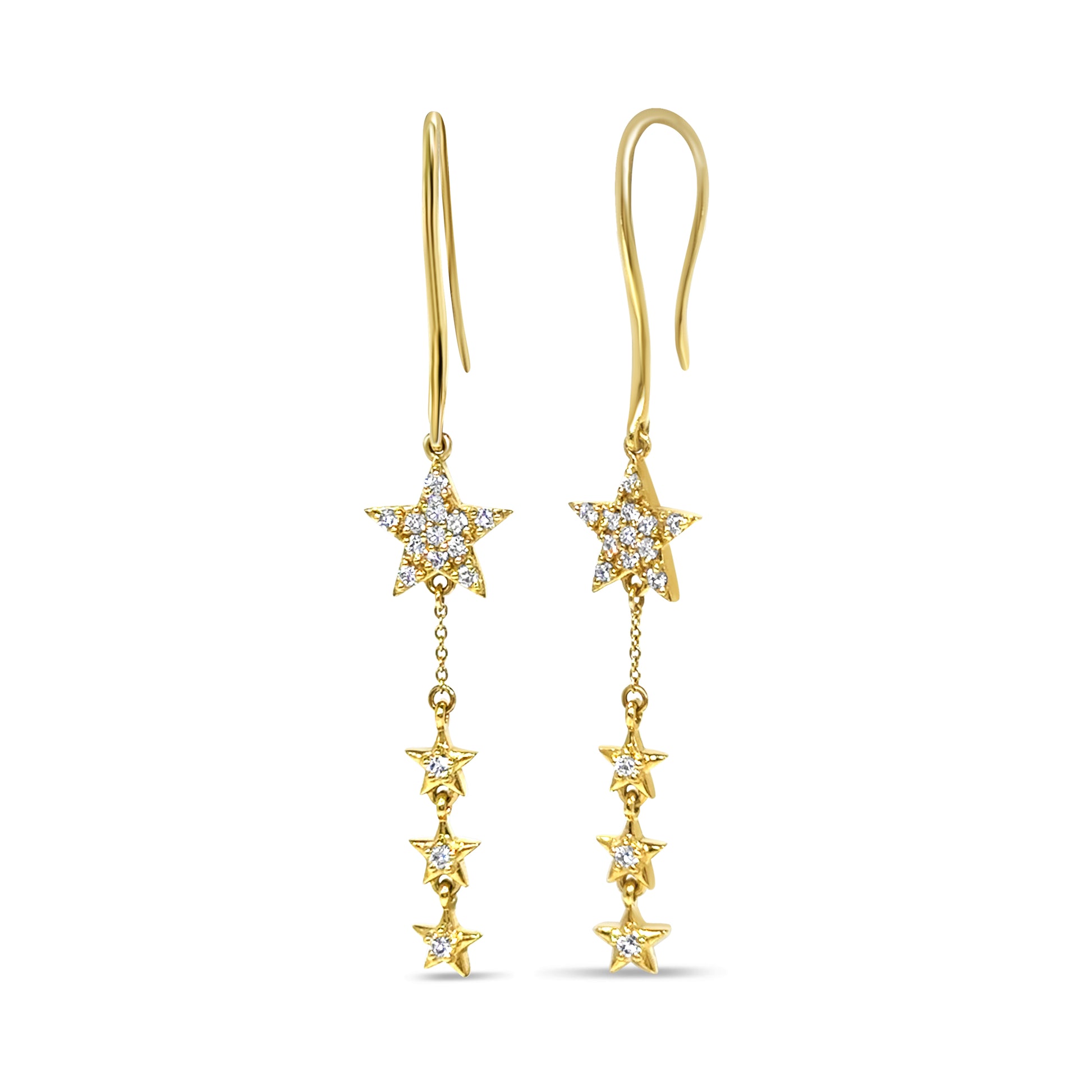 Star Diamond Drop Earrings