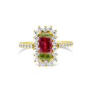 Tourmaline and Diamond Ring