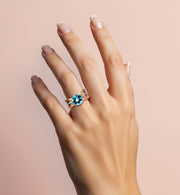 Blue Topaz Diamond Ring