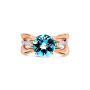 Blue Topaz Diamond Ring