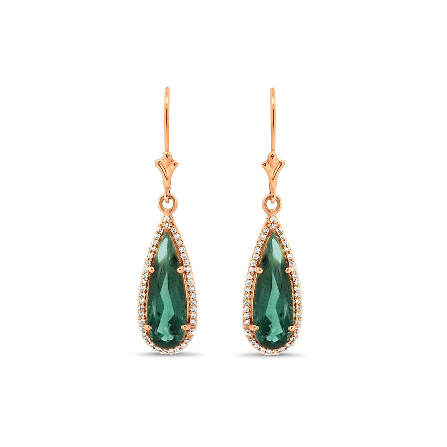 Tourmaline and Diamond Earrings