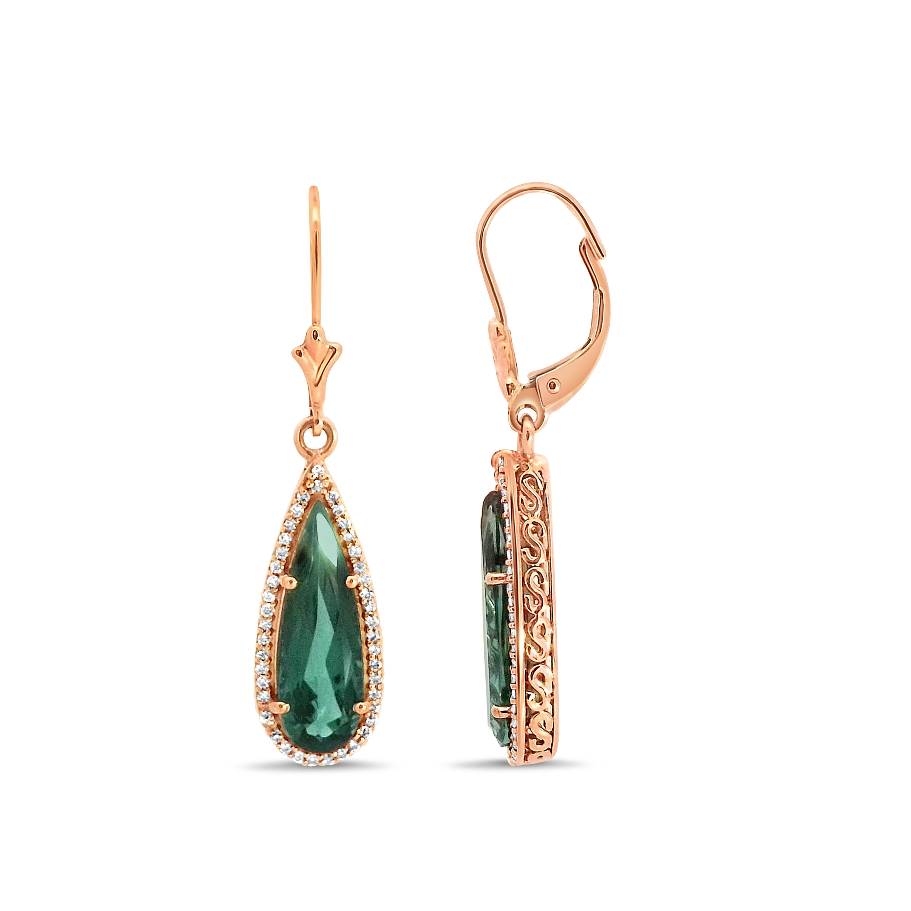 Tourmaline and Diamond Earrings