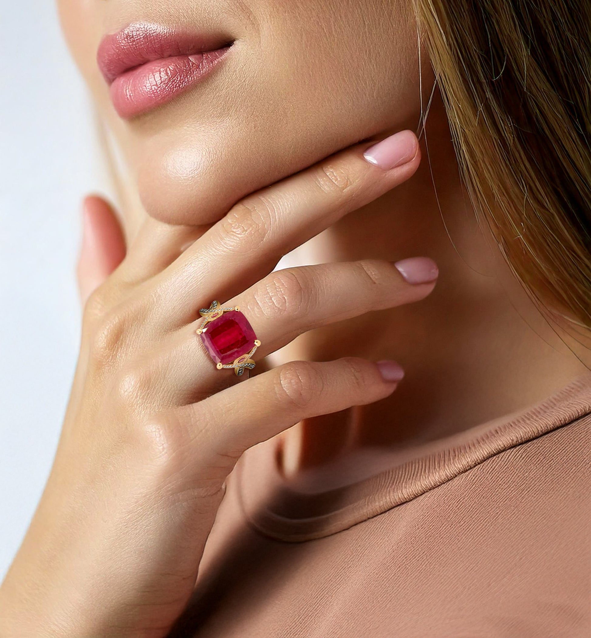 Tourmaline and Diamond Ring