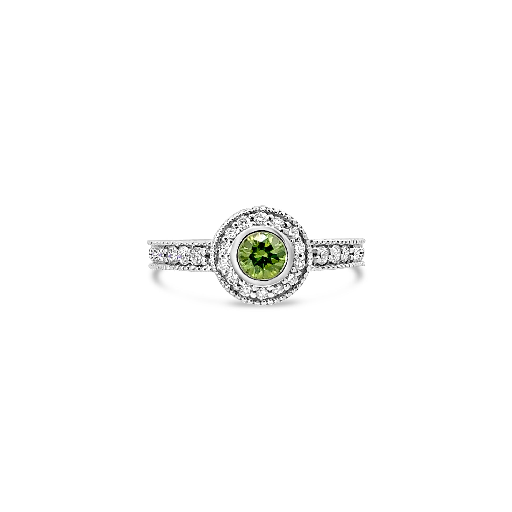 Green Tourmaline Diamond Ring