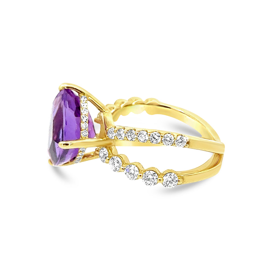 Amethyst and Diamond Ring