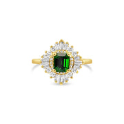 Tsavorite Garnet and Diamond Ring