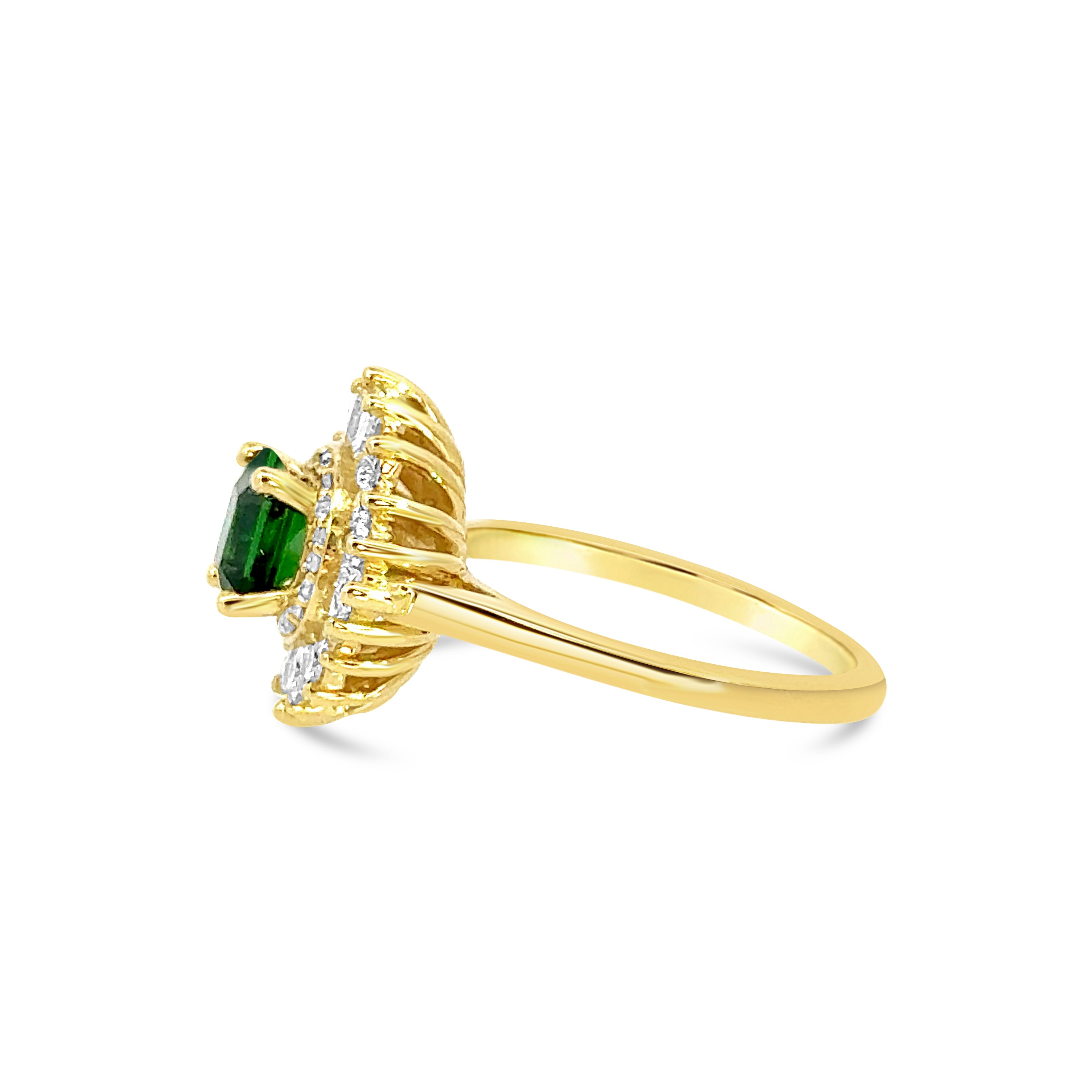 Tsavorite Garnet and Diamond Ring