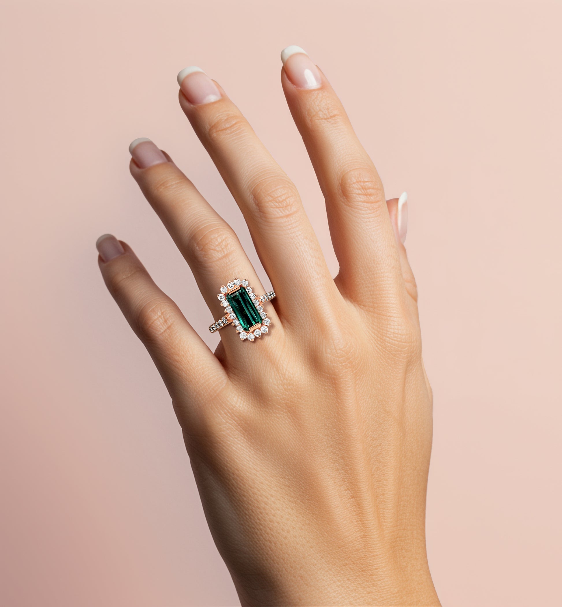 Color-Shift Sapphire and Diamond Ring