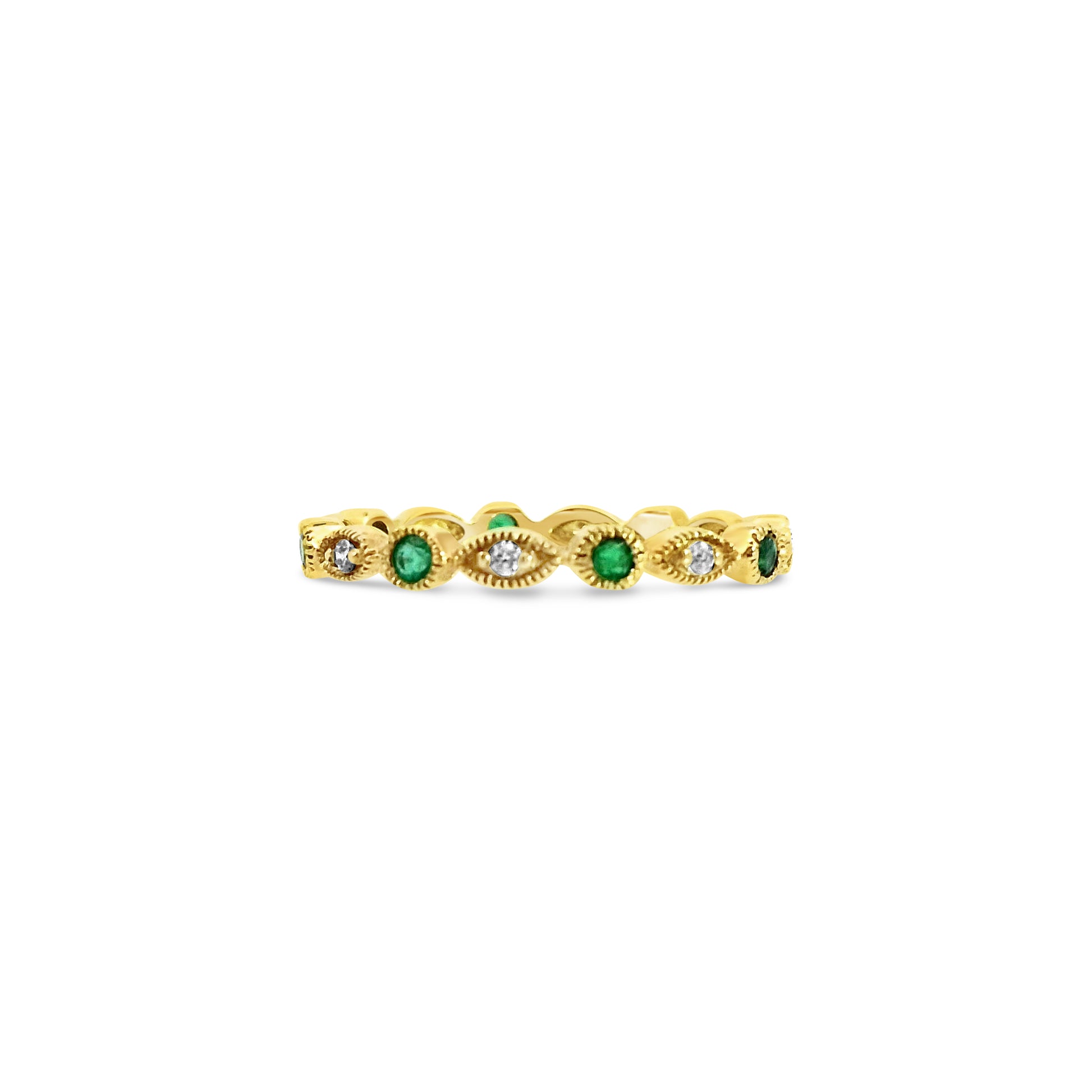 Emerald and Diamond Eternity Band