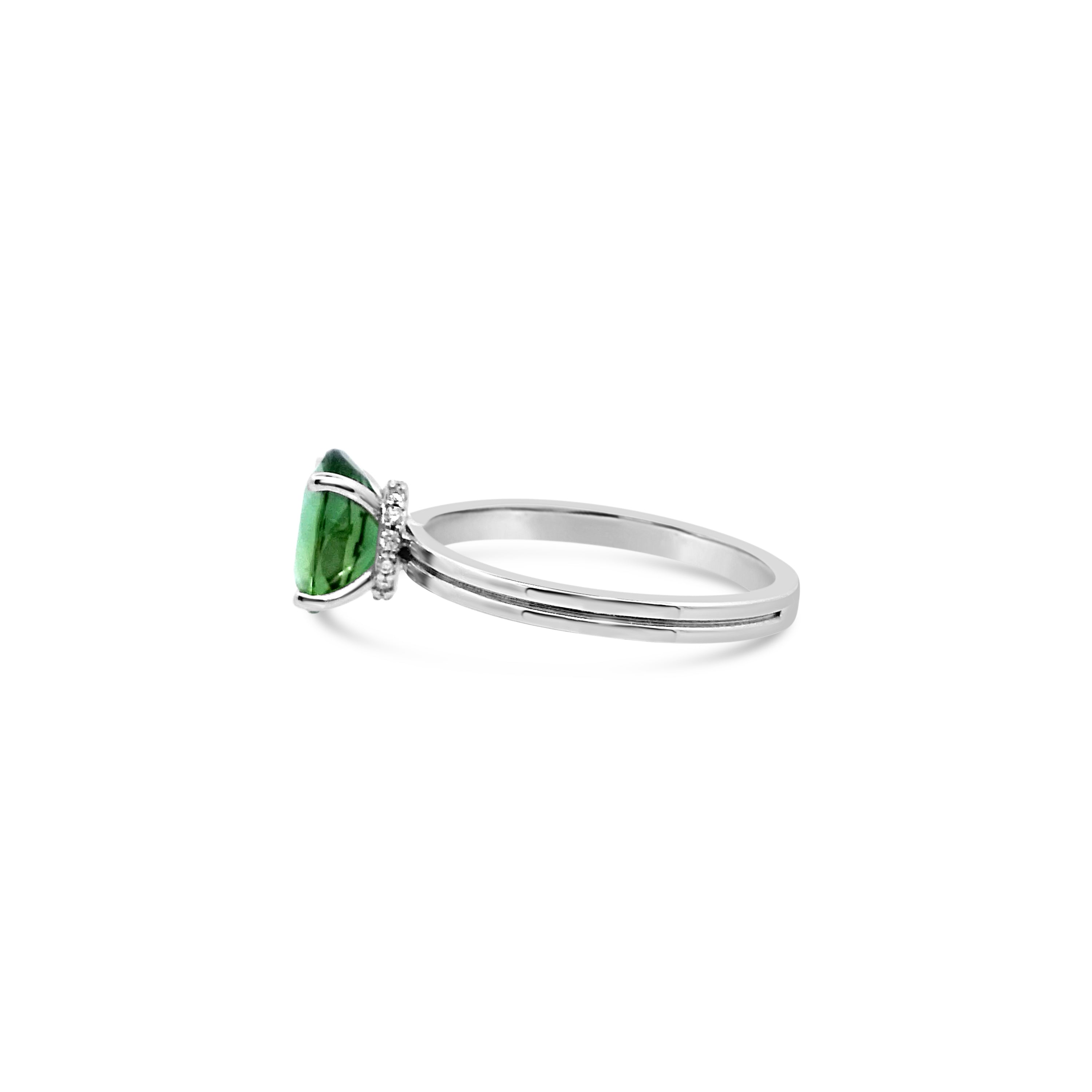 Tourmaline and Diamond Ring