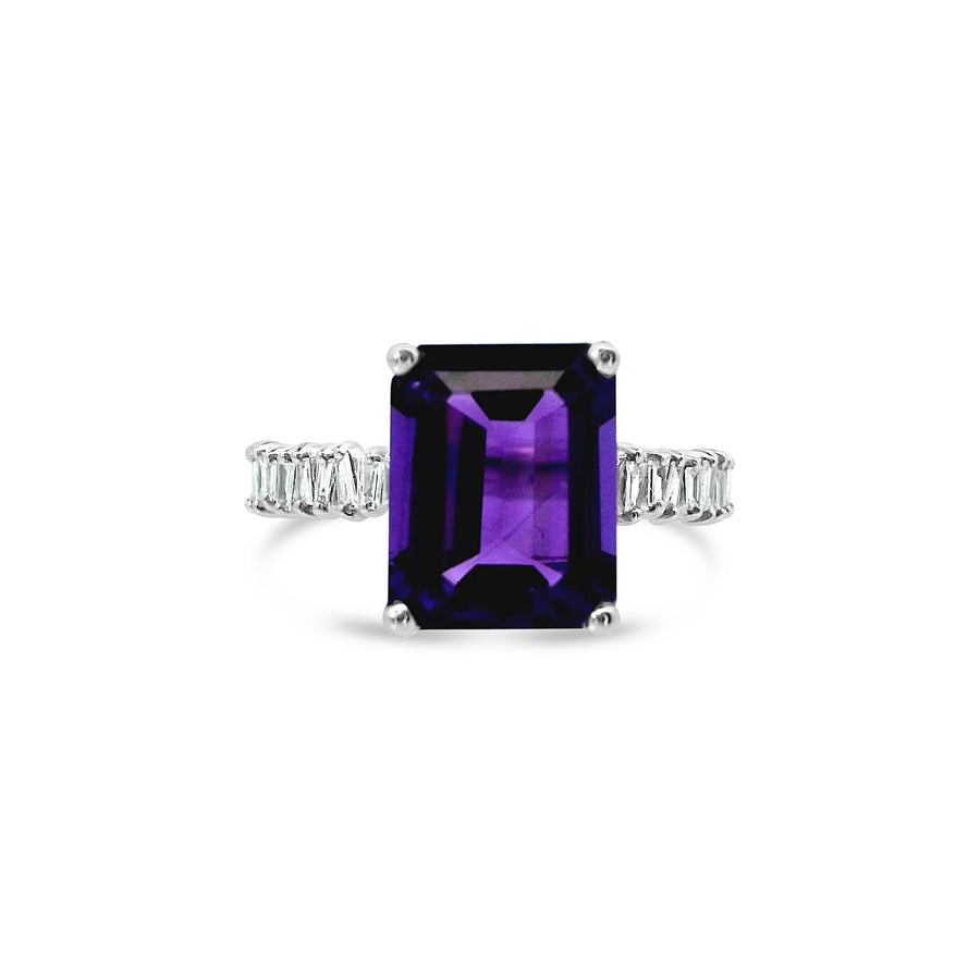 Amethyst and Diamond Ring