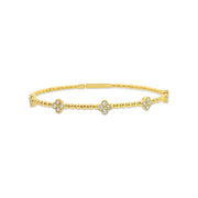 Diamond and Gold Felxible Bangle