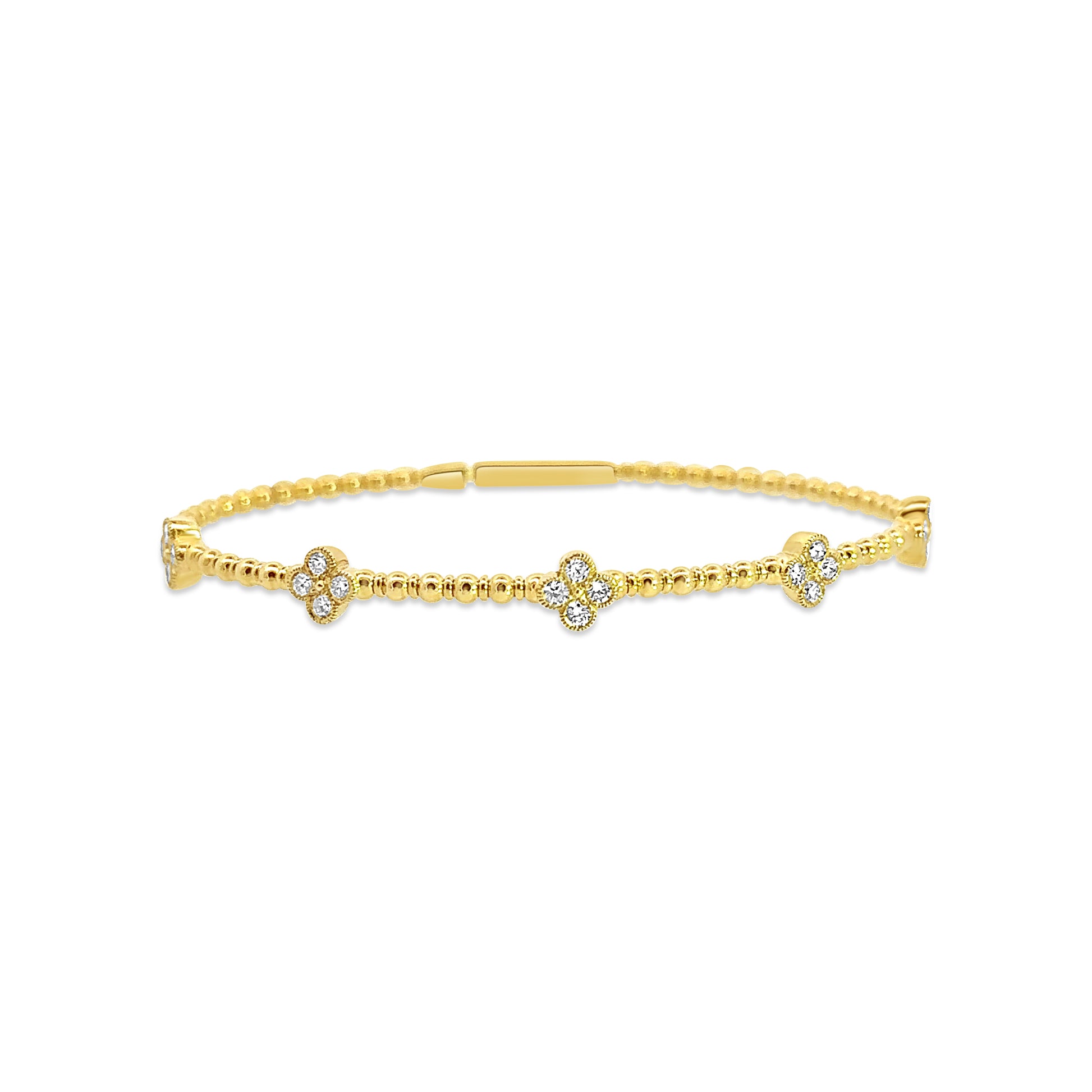 Diamond and Gold Felxible Bangle