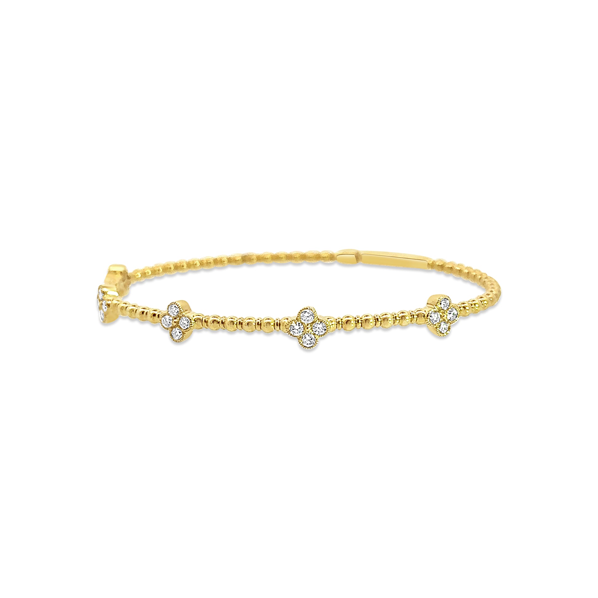 Diamond and Gold Felxible Bangle