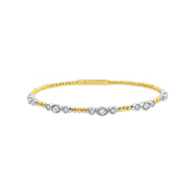 Diamond and Gold Flexible Bangle