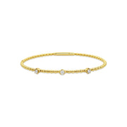 Flexible, Gold and Diamond Accented Bangle