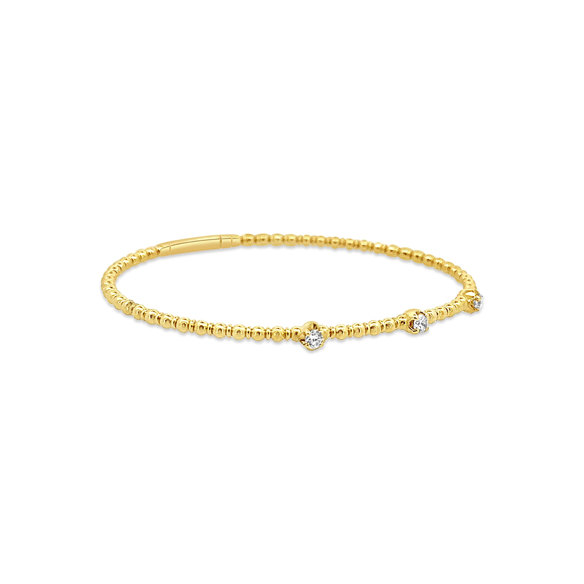 Flexible, Gold and Diamond Accented Bangle