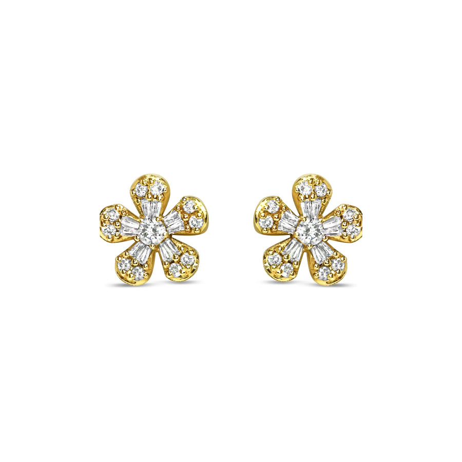 Diamond Flower Studs