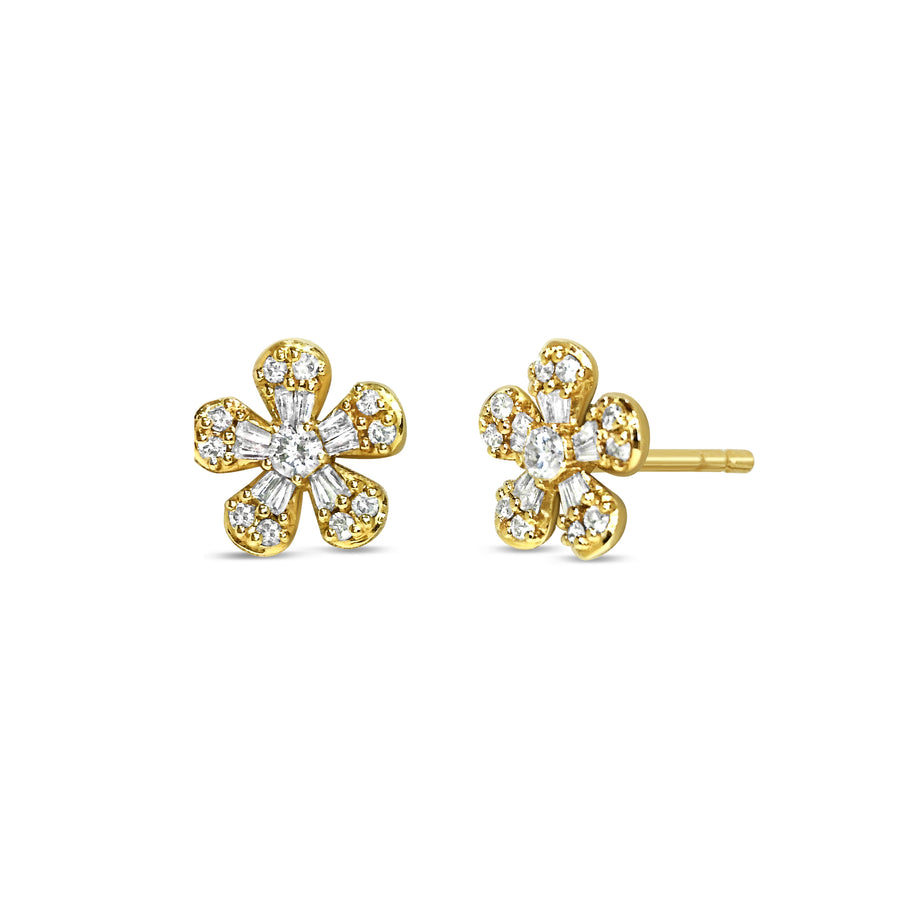 Diamond Flower Studs