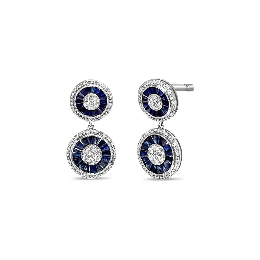 Sapphire and Diamond Earrings