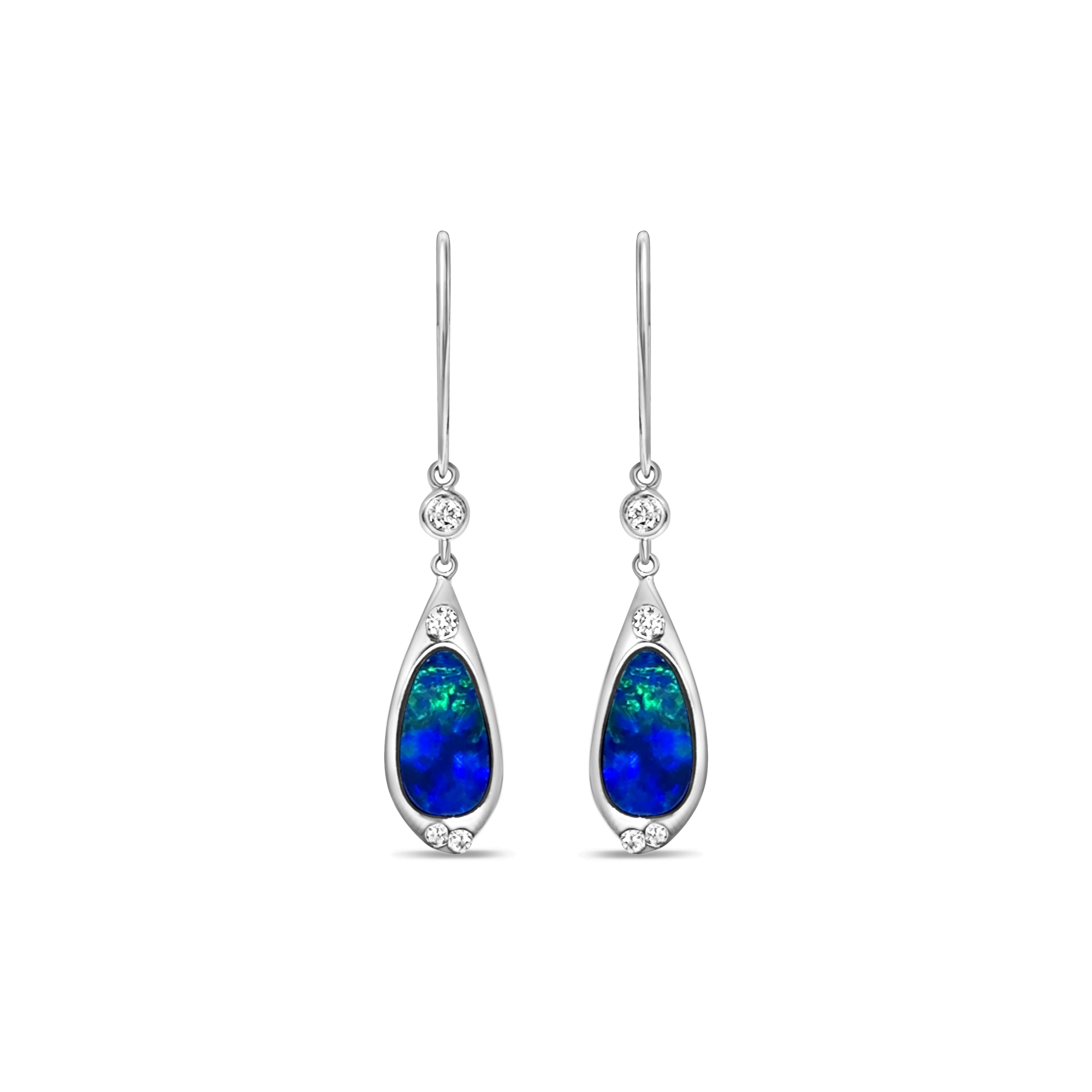 Opal and Diamond Earrings