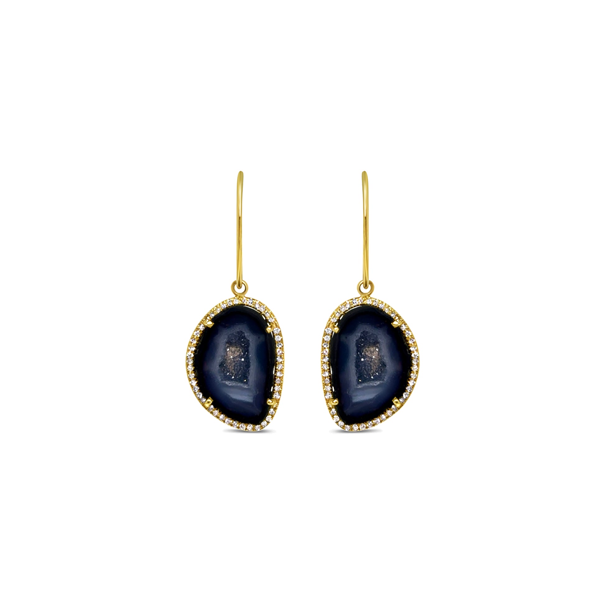 Geode and Diamond Earrings