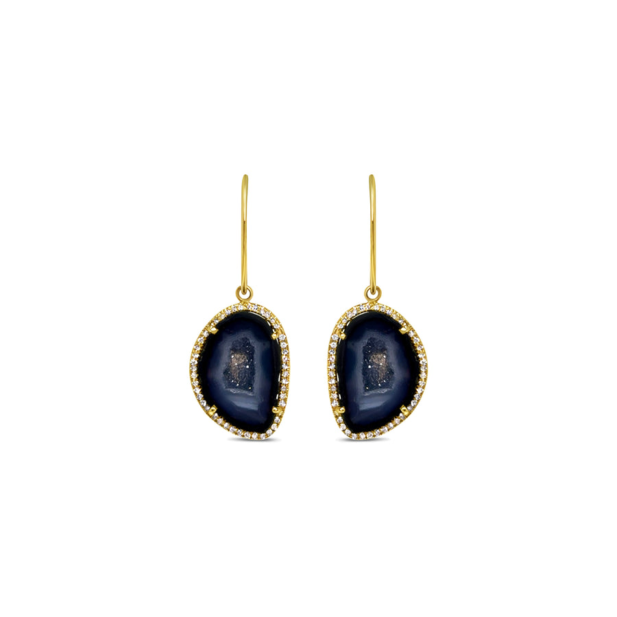 Geode and Diamond Earrings