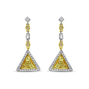 Yellow Diamond Drop Earrings