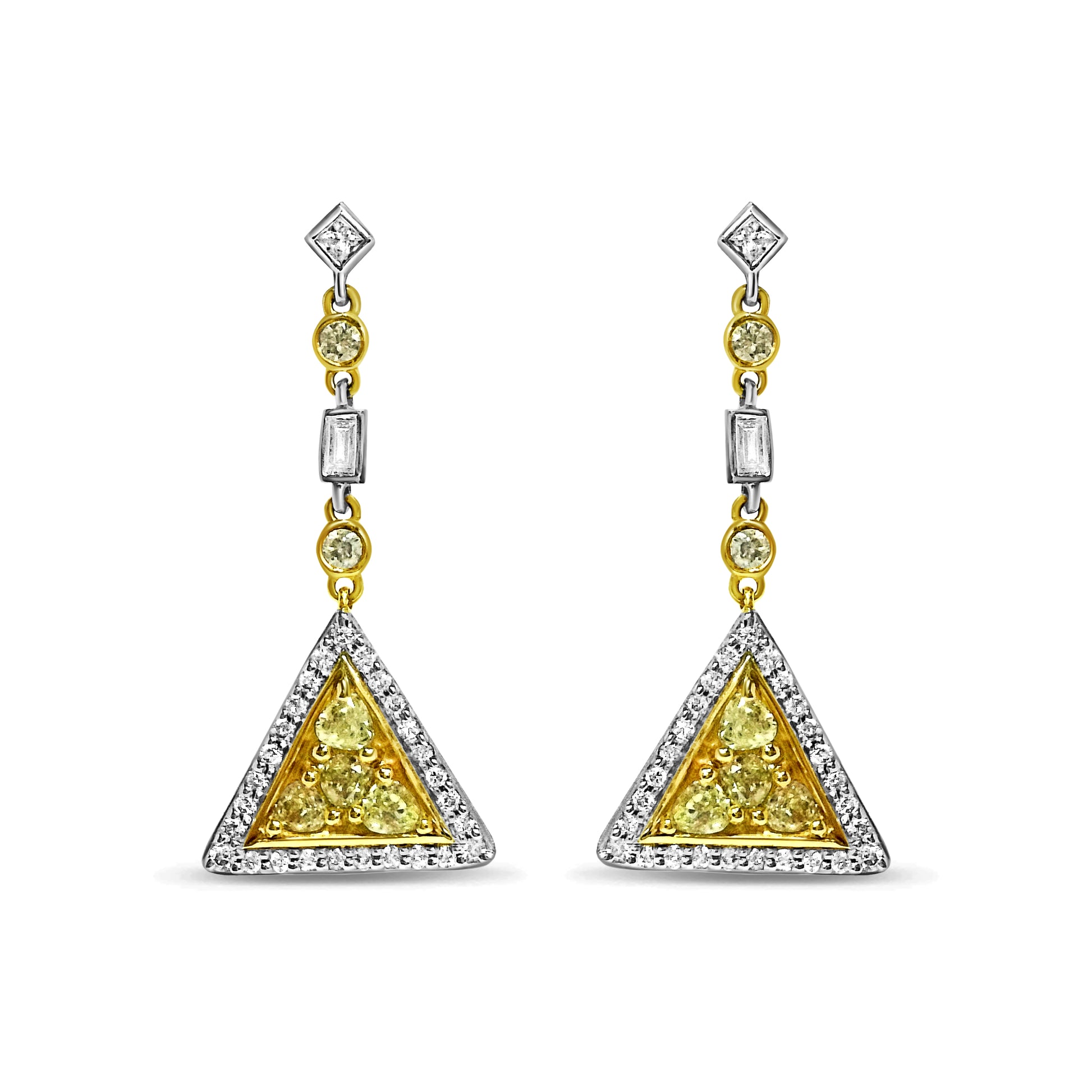 Yellow Diamond Drop Earrings