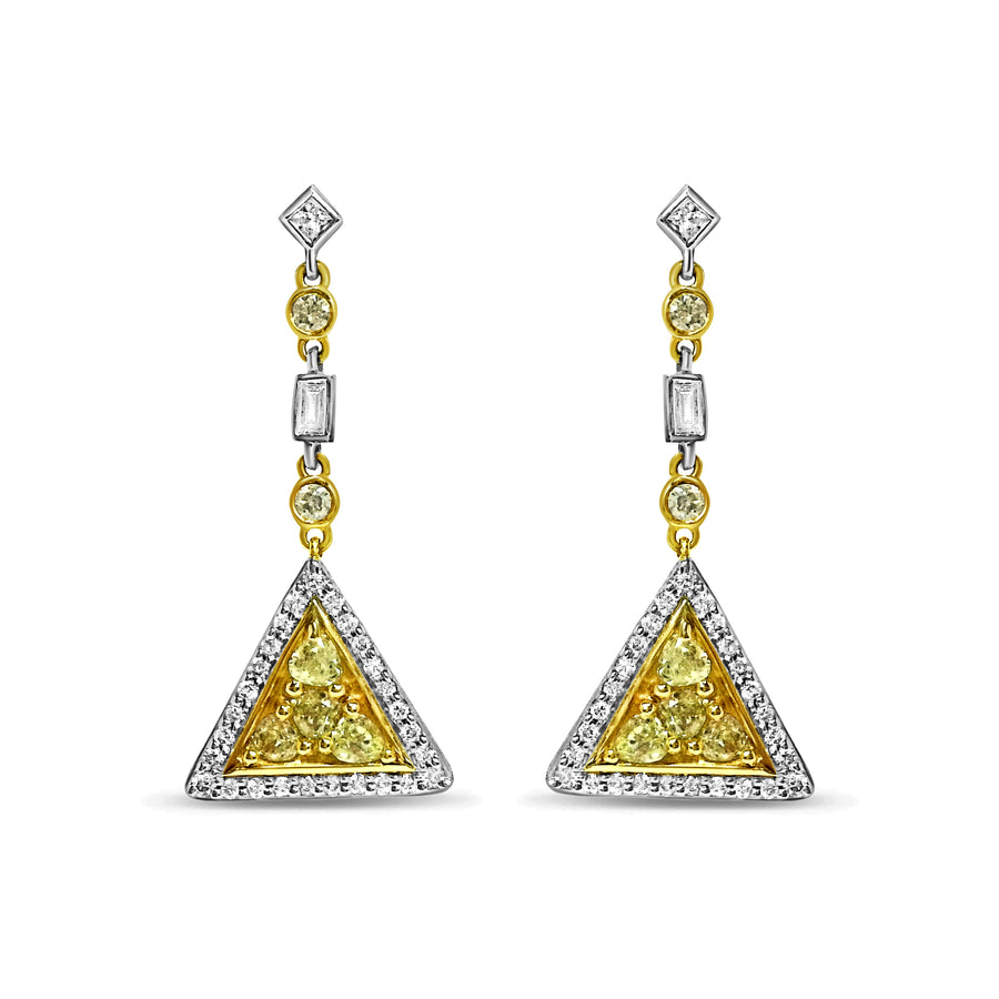 Yellow Diamond Drop Earrings