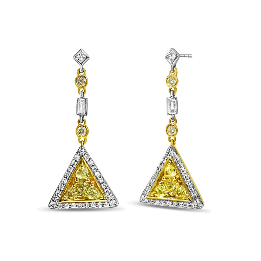 Yellow Diamond Drop Earrings