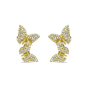 Butterfly Diamond Stud Earrings