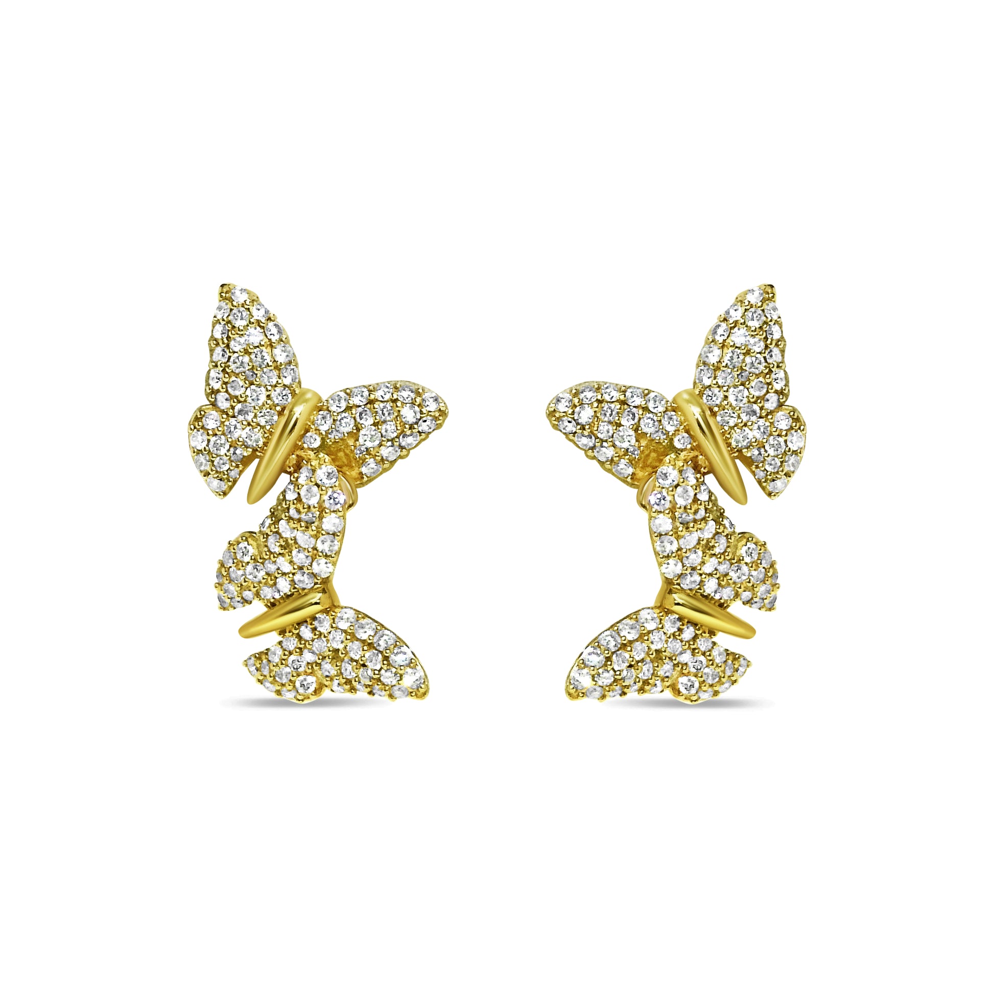 Butterfly Diamond Stud Earrings