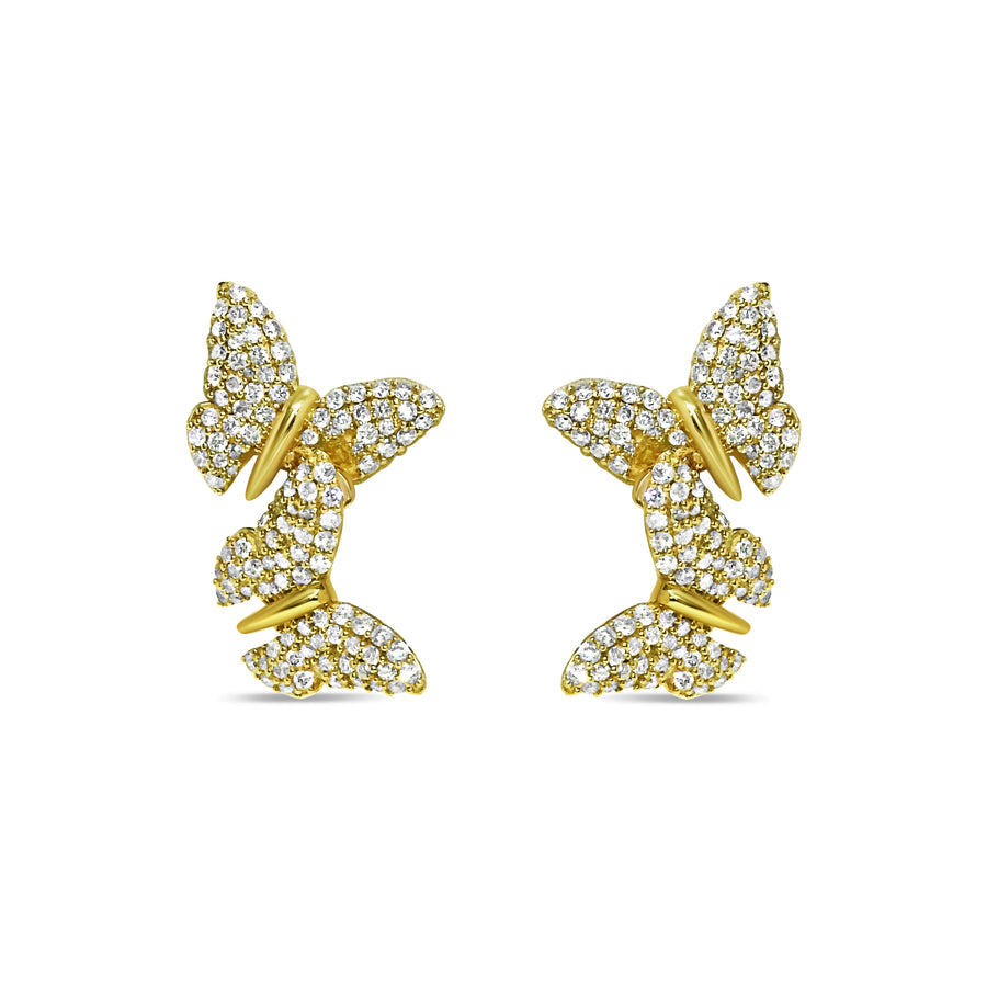 Butterfly Diamond Stud Earrings