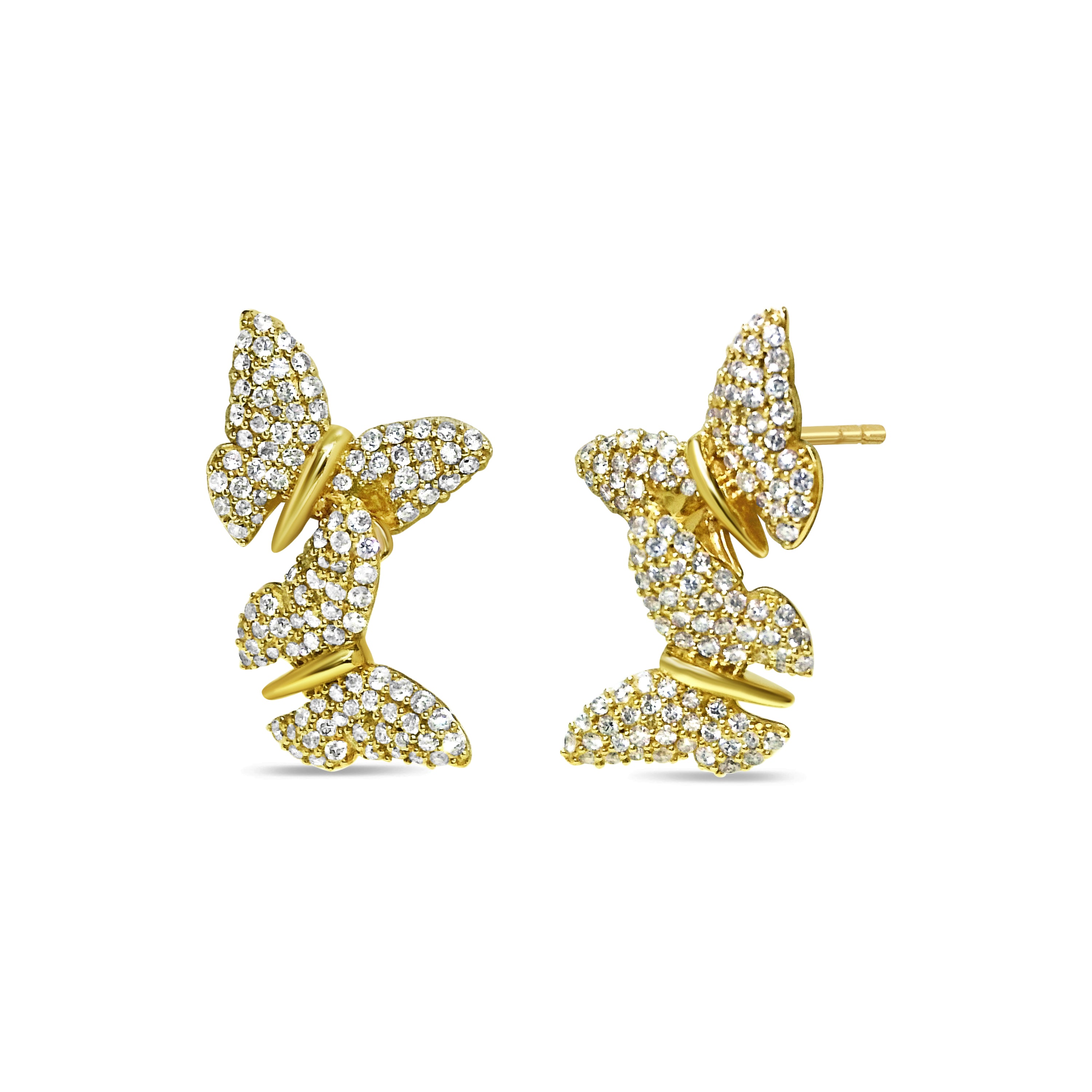 Butterfly Diamond Stud Earrings