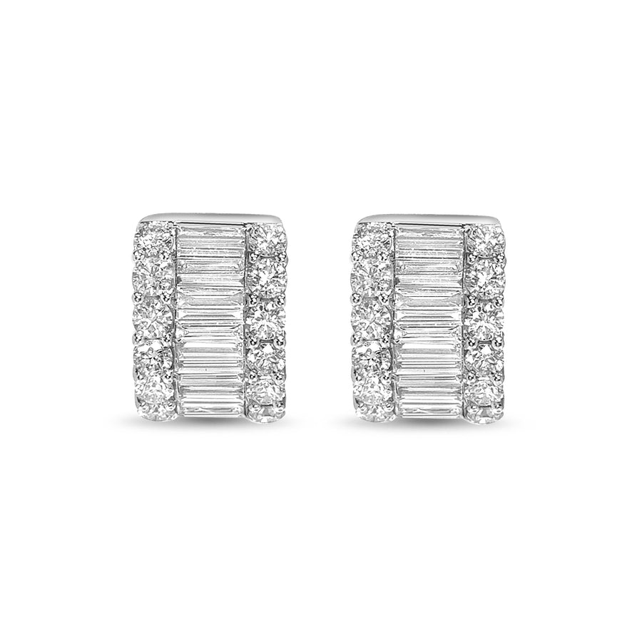 Impressive Baguette Diamond Studs