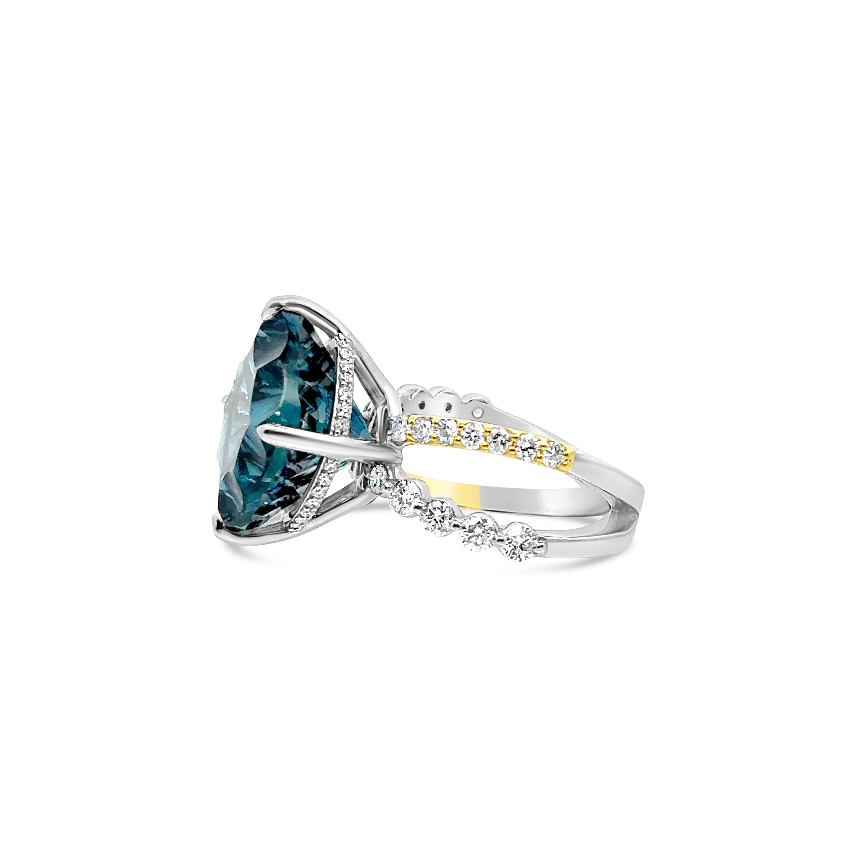 London Blue Topaz and Diamond Ring