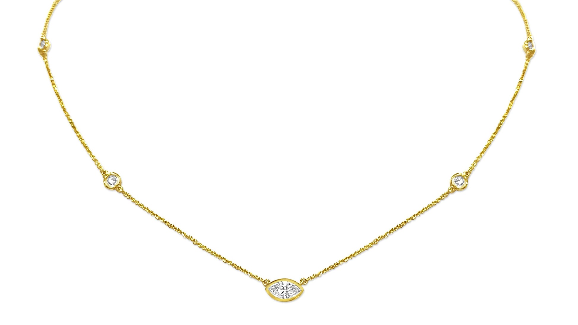 Bezel Diamond Necklace