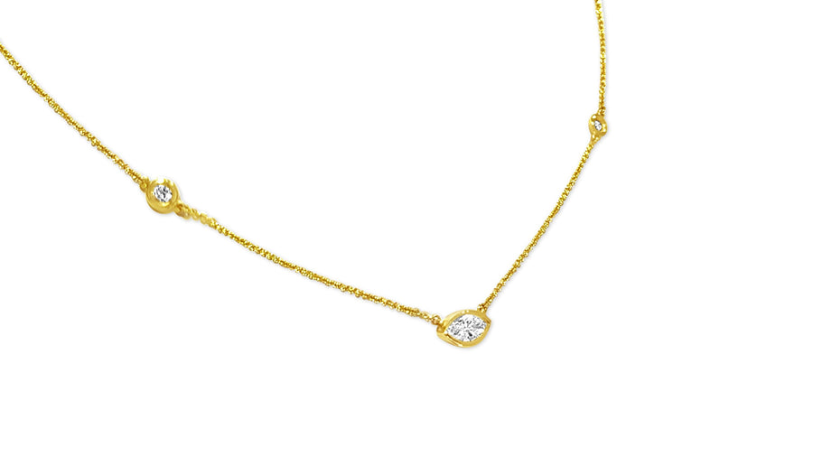 Bezel Diamond Necklace