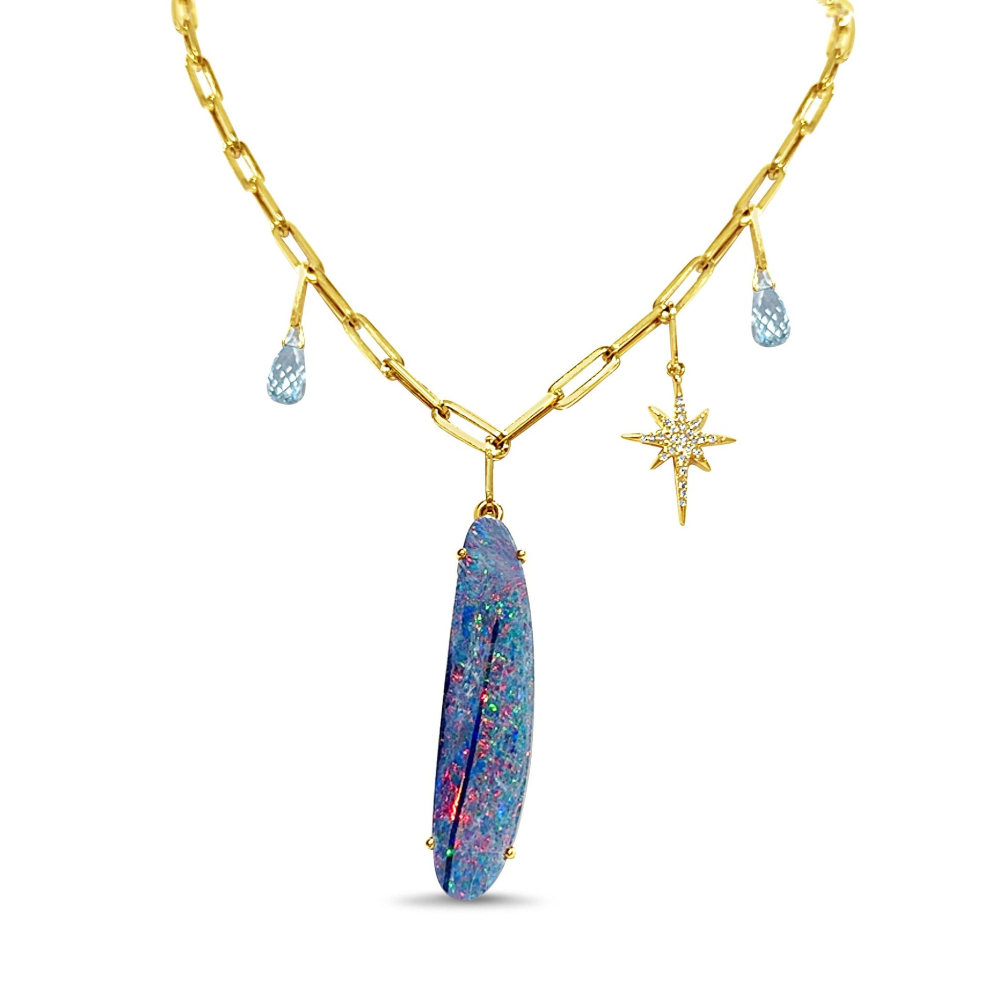 Opal and Diamond Necklace