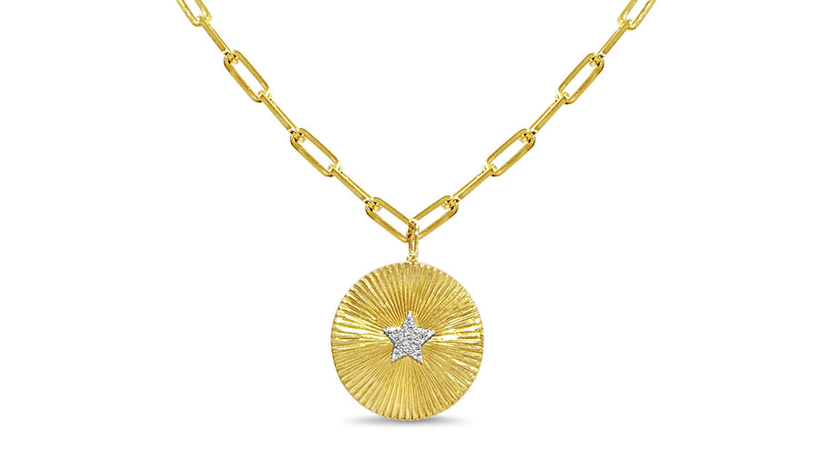 Diamond and Gold Medallion Pendant